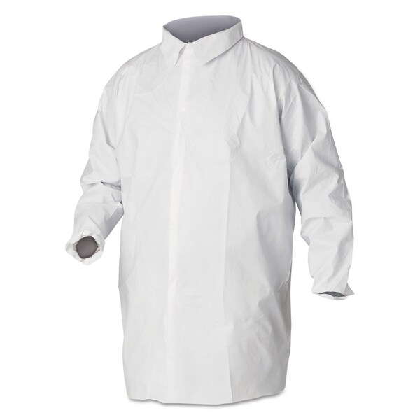 A40 Liquid and Particle Protection Lab Coats, 2X-Large, White, PK30